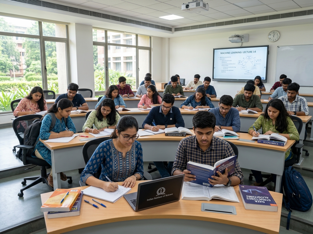 Students studying in a classroom